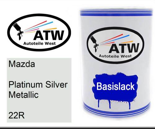 Mazda, Platinum Silver Metallic, 22R: 500ml Lackdose, von ATW Autoteile West.